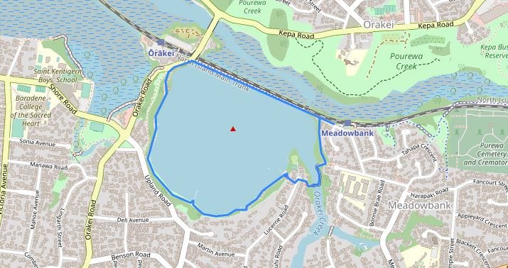 Map track of Orakei Basin Loop Path