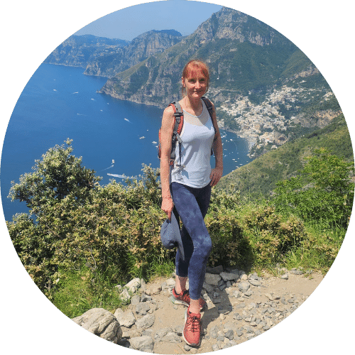 Sandra on her recent trip in Italy on a walk